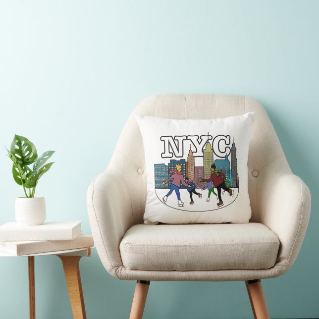 NYC Ice Skating Fun Cushion (Chair)