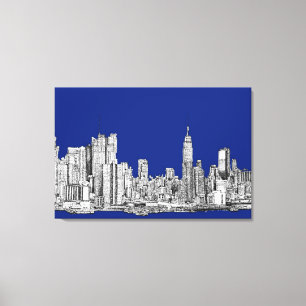 NYC ink royal blue Canvas Print