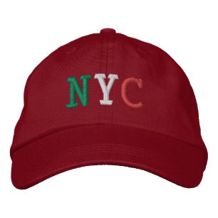 NYC Italian Flag Green White and Red Colored Embroidered Hat
