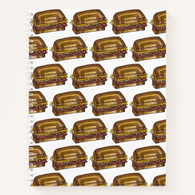 NYC Jewish Deli Reuben Corned Beef Sandwich Foodie Notebook (Front)