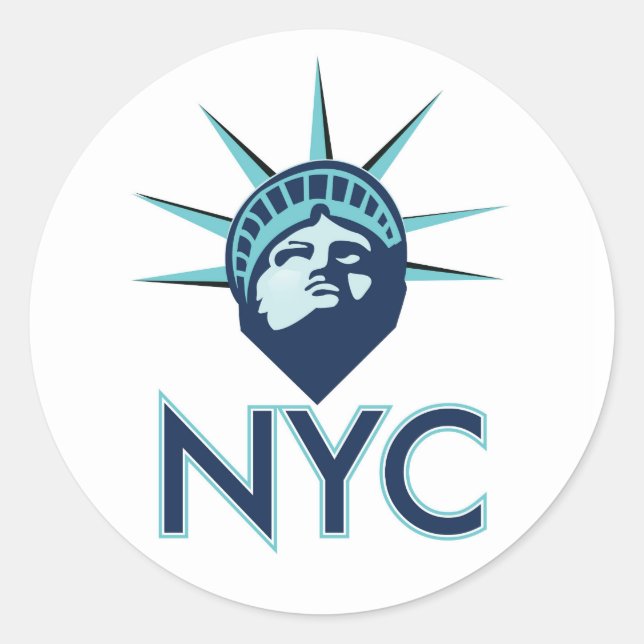 NYC Liberty Classic Round Sticker (Front)