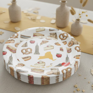 NYC Locally Grown City Icon Sketch Baby Shower Paper Plate