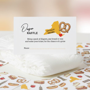 NYC Locally Grown Pretzel Icon Diaper Raffle Card