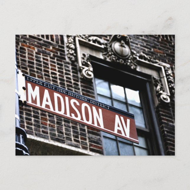NYC Madison Ave Postcard (Front)