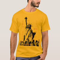 Nyc Manhattan Liberty Statue Mens Gold Colour