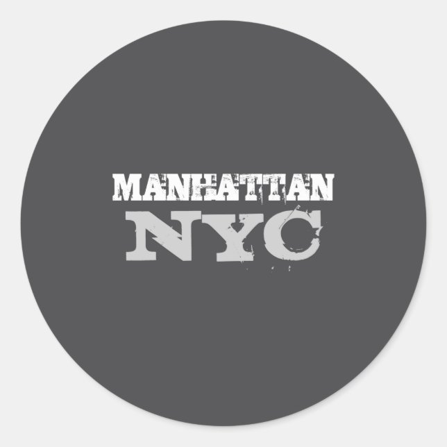 Nyc Manhattan New York City Elegant Black Template Classic Round Sticker (Front)