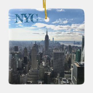 NYC Manhattan Sunny Skyline Empire State Ceramic Ornament