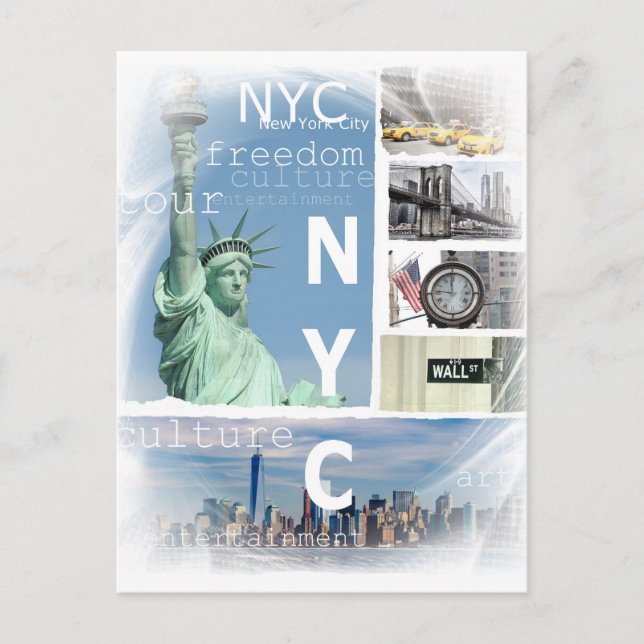 Nyc Modern Pop Art Ny New York City Template Postcard (Front)