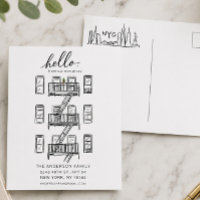 NYC Moving Announcement Postcard