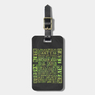 NYC Neighbourhoods Green Luggage Tag