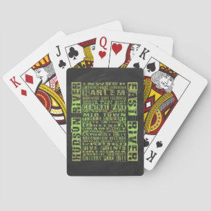 NYC Neighbourhoods Green Playing Cards