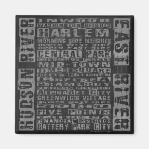 NYC Neighbourhoods Grey Magnet