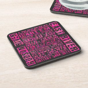 NYC Neighbourhoods Hot Pink Coaster