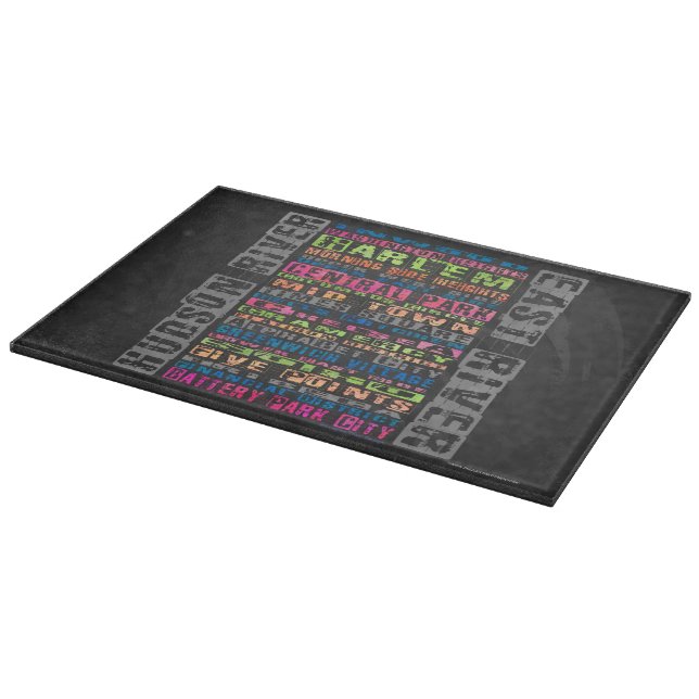 NYC Neighbourhoods Rainbow Cutting Board (Corner)