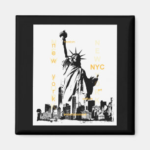 Nyc New York Brooklyn Bridge Liberty Statue Mens _ Magnet