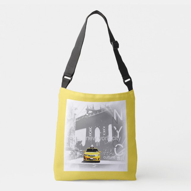 Nyc New York City Brooklyn Yellow Taxi Fashionable Crossbody Bag (Front)