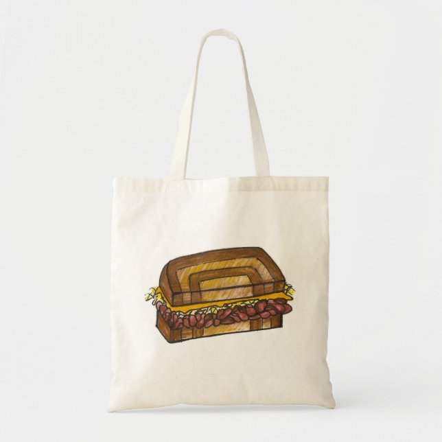 NYC New York City Deli Reuben Sandwich Foodie Tote Bag (Front)