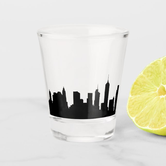 NYC New York City famous cities skyline Shot Glass (Front)
