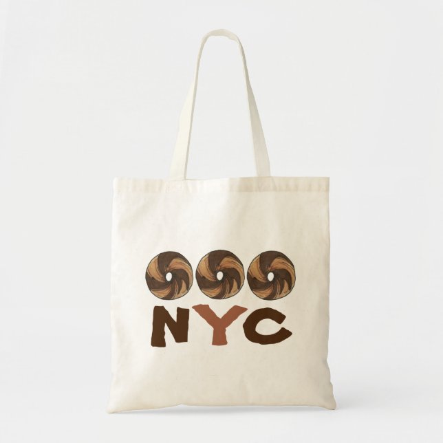 NYC New York City Food Marble Rye Bagel Bagels Bag (Front)