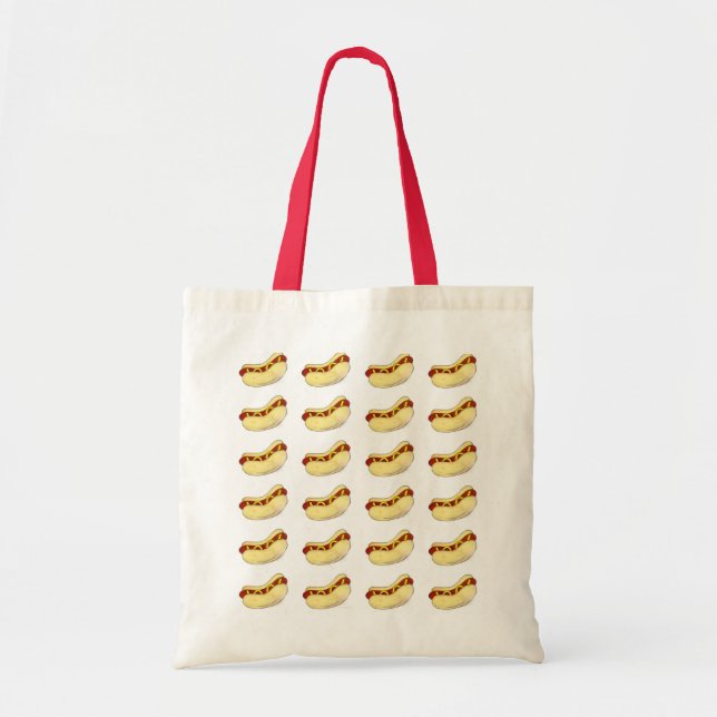 NYC New York City Hot Dog Hotdog w/ Mustard Tote Bag (Front)