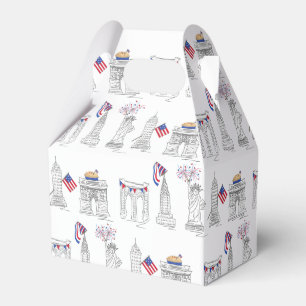 NYC New York City July 4th Patriotic Fireworks USA Favour Box