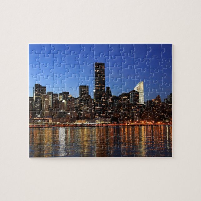 NYC New York City Manhattan Night Jigsaw Puzzle (Horizontal)