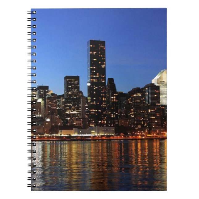 NYC New York City Manhattan Night Spiral Notebook (Front)