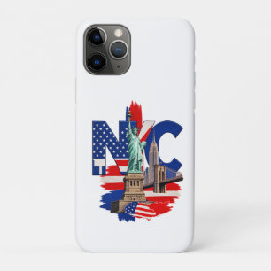 NYC New York City Patriotic Skyline Graphic – Stat Case-Mate iPhone Case