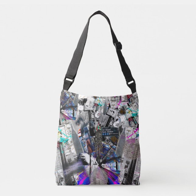 NYC New York City photos graffiti pop art Crossbody Bag (Front)