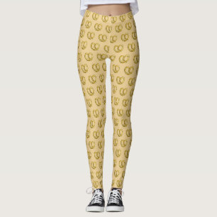 NYC New York City Salty Soft Pretzel Snack Food Leggings