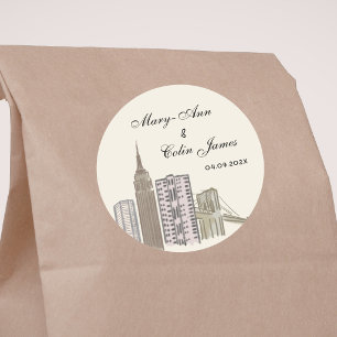 NYC New York City skyline wedding Sticker