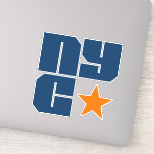 NYC New York City Sticker - Star Block Text NYC
