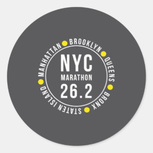 Nyc New York Souvenir Marathon Runner _2 Classic Round Sticker