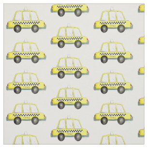 NYC New York Yellow Taxi Cabbie Chequered Cab Fabric