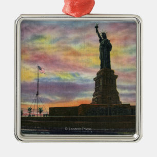 NYC, New YorkSunrise View of Statue of Liberty Metal Tree Decoration