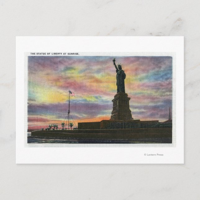 NYC, New YorkSunrise View of Statue of Liberty Postcard (Front)