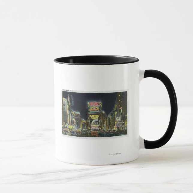 NYC, New YorkView of Times Square at Night # 2 Mug (Right)
