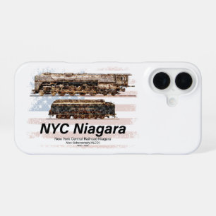 NYC Niagara Steam Locomotive Profile American flag iPhone 16 Case