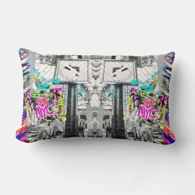 NYC NY graffiti city throw pillow (Front)