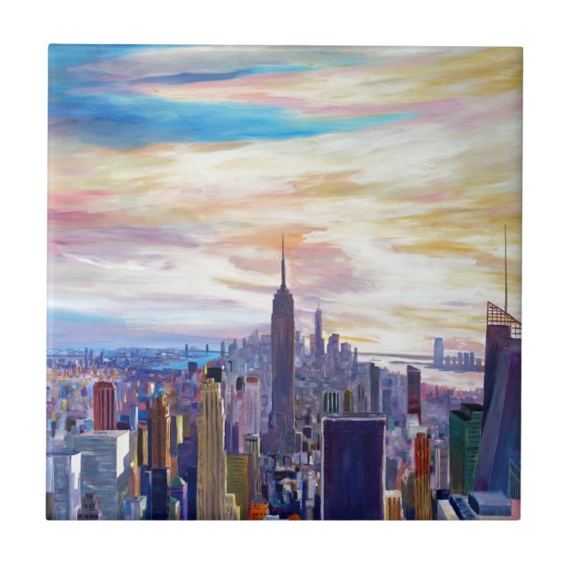 NYC Panorama with Chrysler and Empire State Tile (Front)