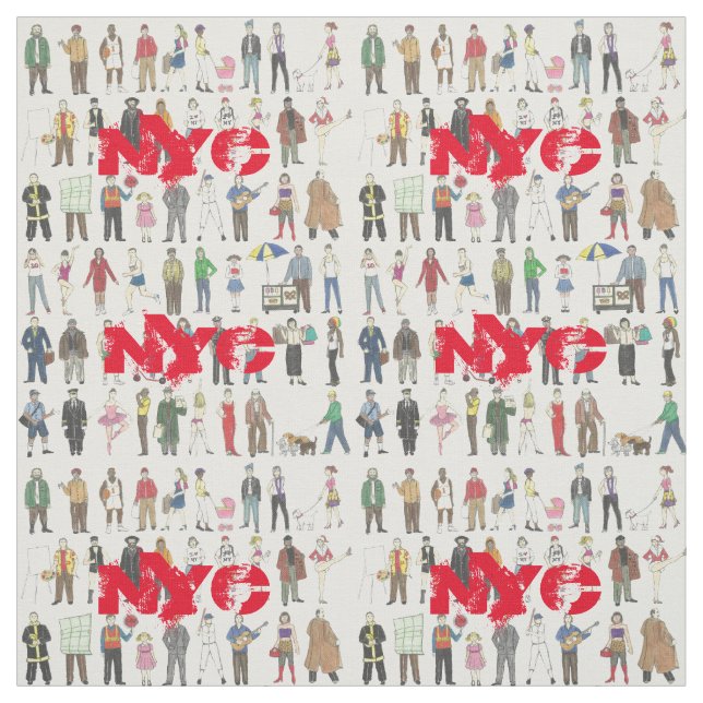 NYC People New York City Citizen New Yorkers Fabric (Swatch)