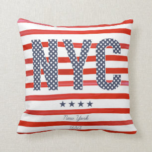 NYC   Red, White & Blue Design Cushion