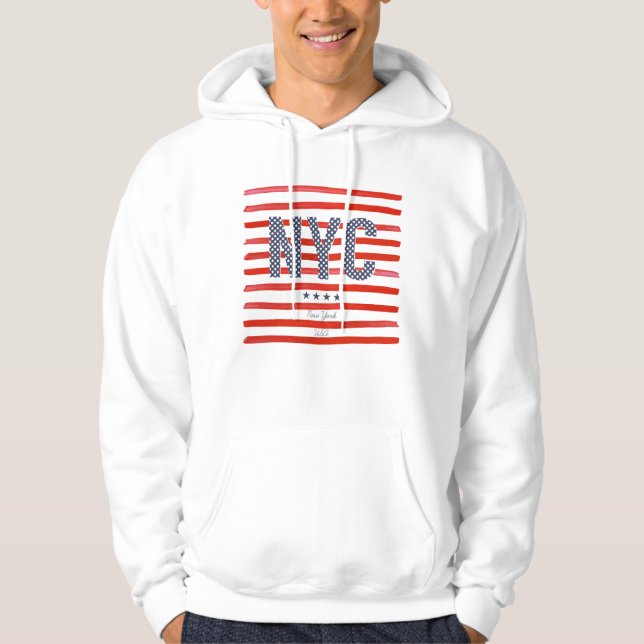 NYC | Red, White & Blue Design Hoodie (Front)