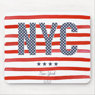 NYC   Red, White & Blue Design Mouse Pad
