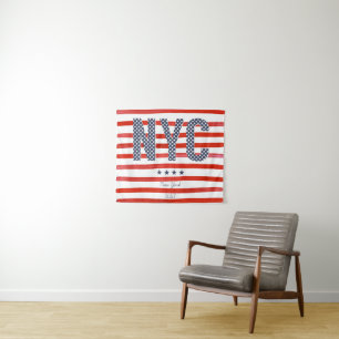 NYC   Red, White & Blue Design Tapestry