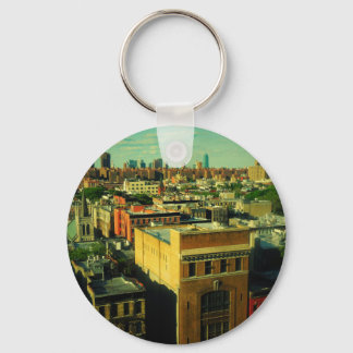 NYC retro style skyline altered photo keychain