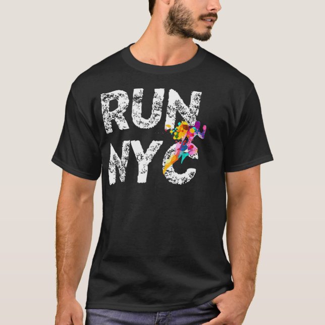 NYC Running man New York Runner Shirt Run Marathon (Front)