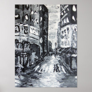 nyc scenes 'fifth ave drizzle' poster