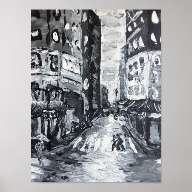 nyc scenes     'fifth ave drizzle' poster (Front)