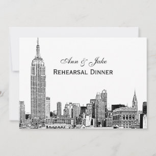 NYC Skyline 01 Etchd DIY BG Colour Rehearsal Dinne Invitation